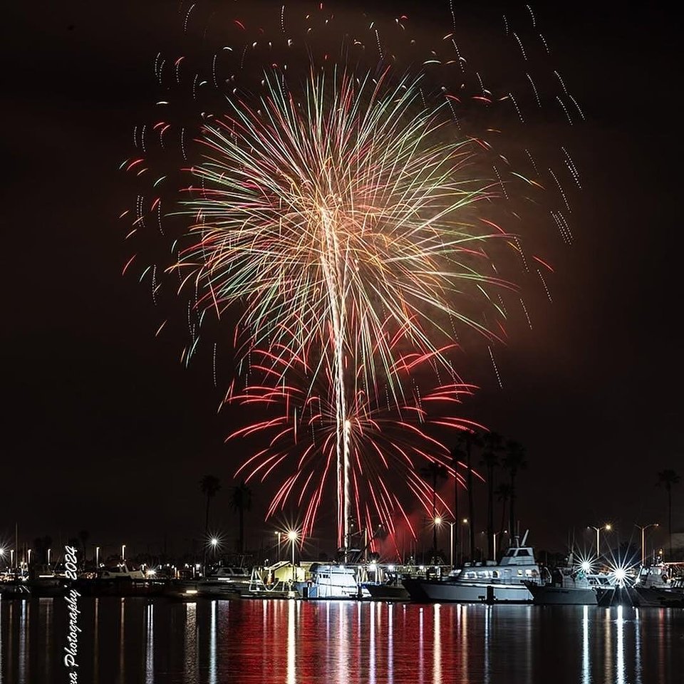 Fireworks light up the night sky over Channel Islands Harbor during the annual Fourth of July celebration in Oxnard. Photo courtesy of Channel Islands Harbor.