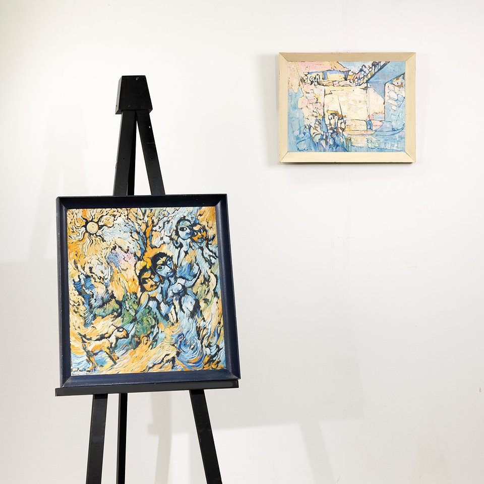 Pictured: Lot 377 and 378 by K.C.S. Paniker