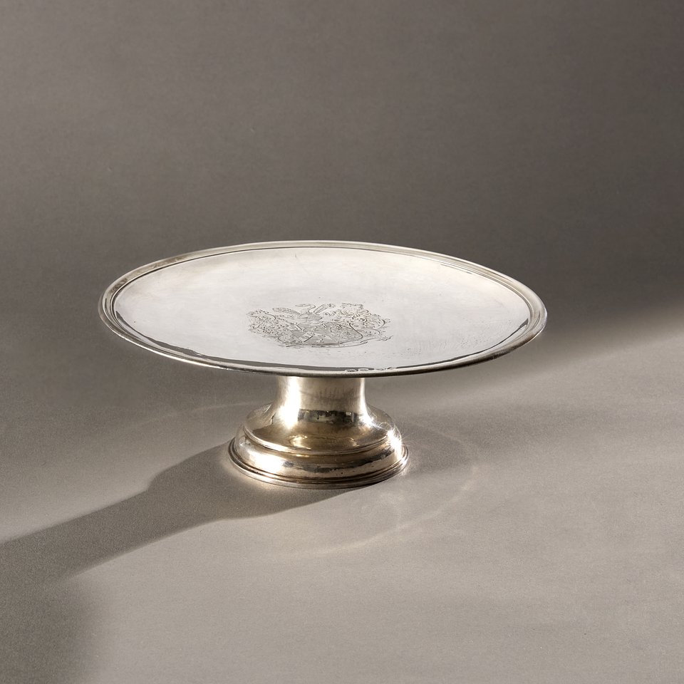 Lot 37: A Queen Anne Britannia silver footed salver. Alice Sheene, London, 1712. Estimate: £1,000 - £2,000