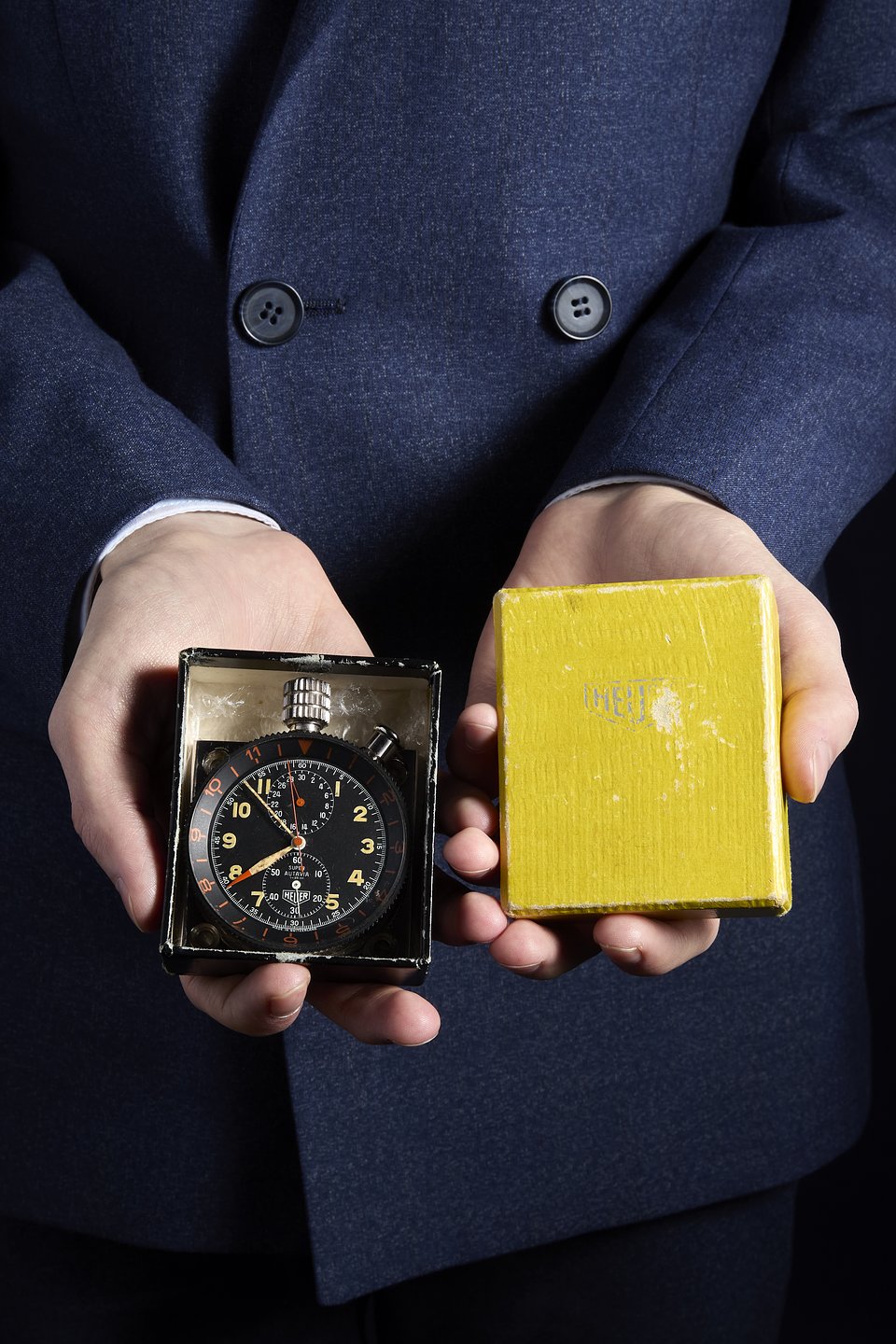 Lot 84: Heuer. A stainless steel and aluminium manual wind dashboard mounted chronograph watch
Estimate:  £3,000 - £5,000
