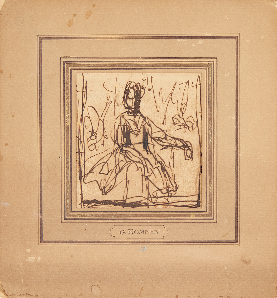 George Romney, British 1734-1802- Sketch of Henrietta, Countess of Warwick