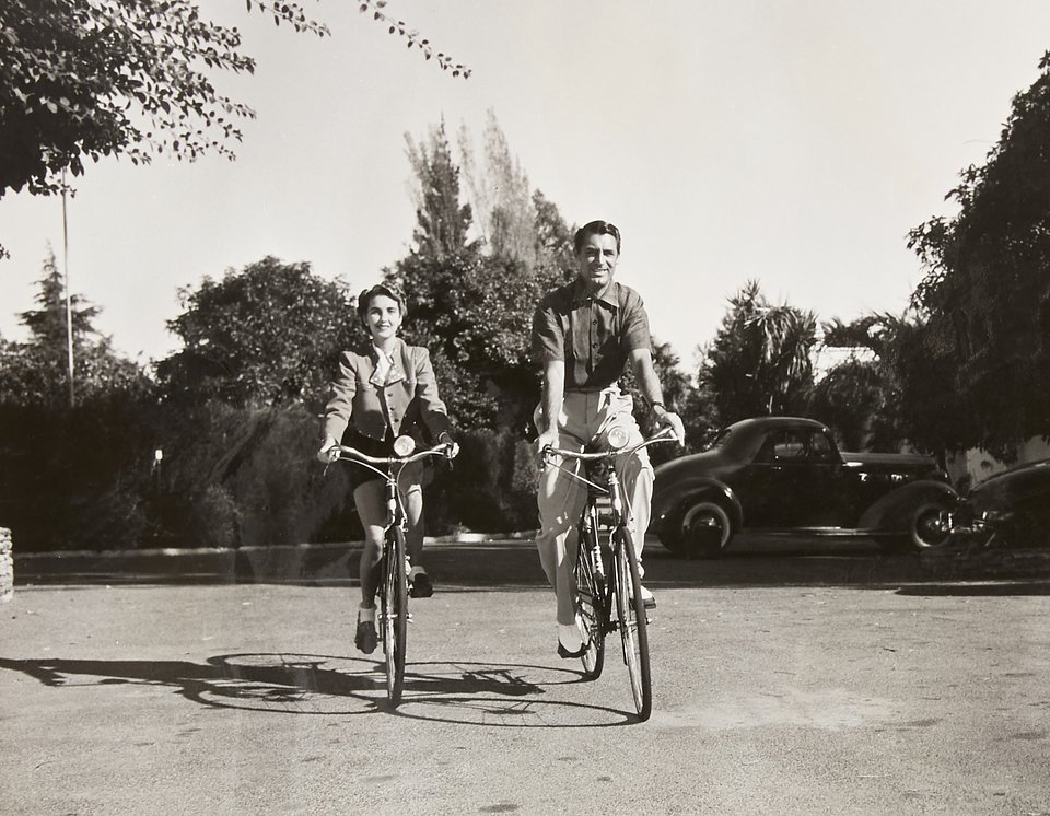 Cary and Barbara cycling together