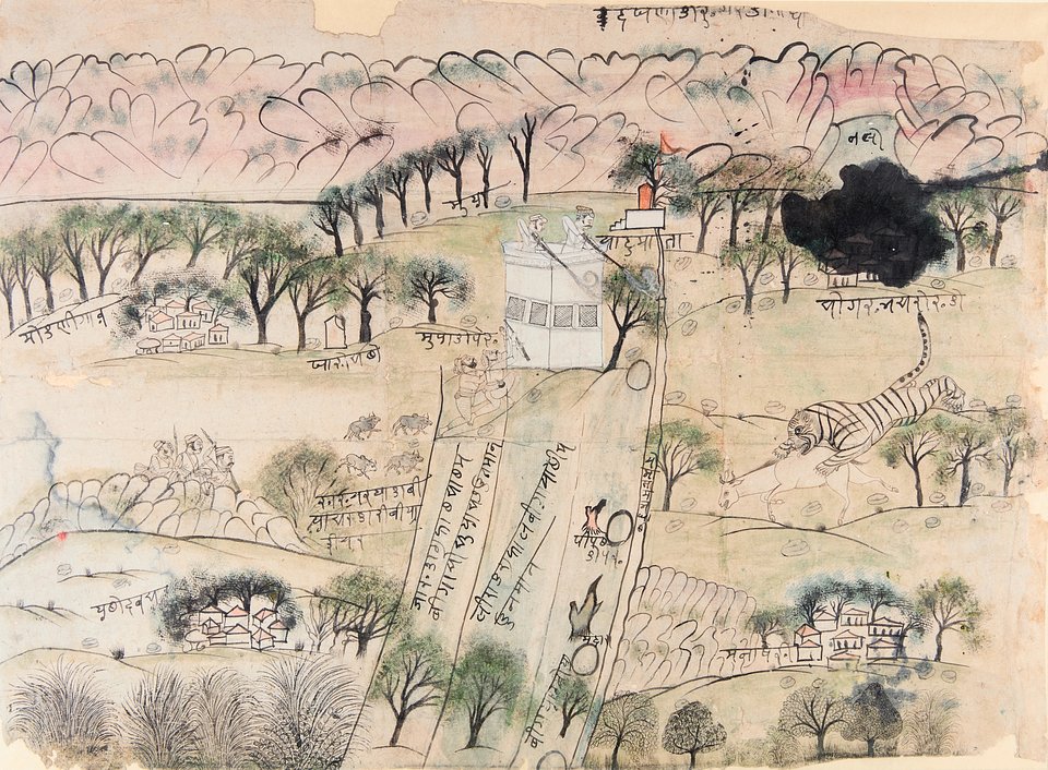 Lot 314: A large sketch of a hunt scene, Kotah, Rajasthan, 18th century
Estimate: £1,000 - £1,500
