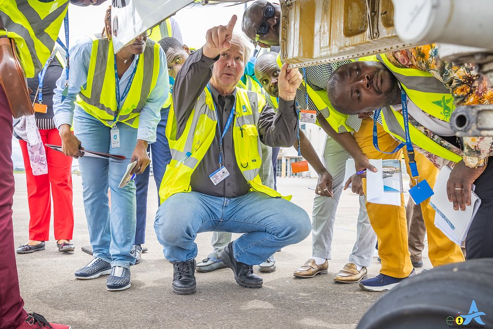 The instructor in action during the training session.