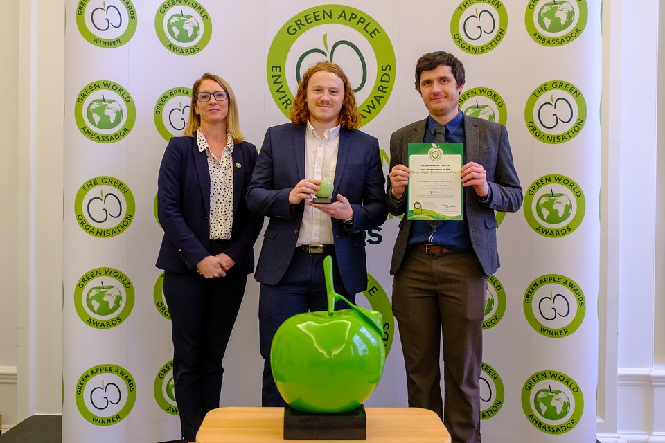 Glasdon Employees Being Presented With The Green Apple Award