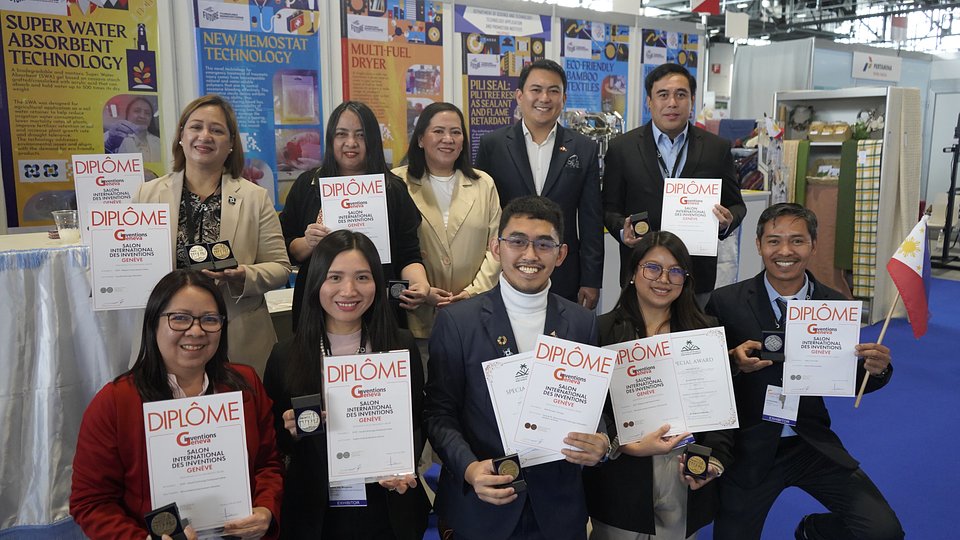 Engr. Mark Kennedy Bantugon with other DOST delegates for the 49th International Exhibition for Inventions - Geneva, 2024.