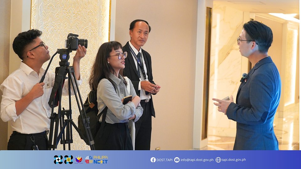 HUMAN-CENTERED STORYTELLING: Mr. Justin Zhang, founder of TackEVO, shares insights on his FloodFinder™ innovation during an interview with the multimedia team of BusinessWorld.
