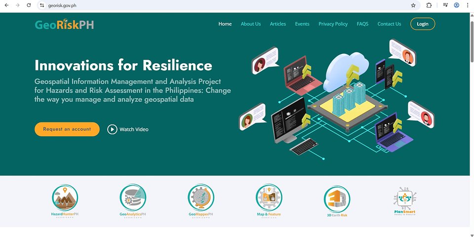 IN PHOTO: Screenshot of GeoRiskPH Website