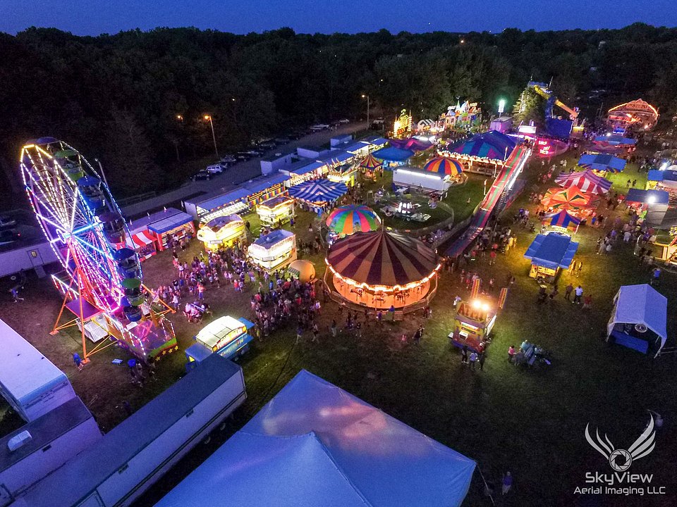 Brownsburg Lions Club Extravaganza featuring carnival rides, games, and food