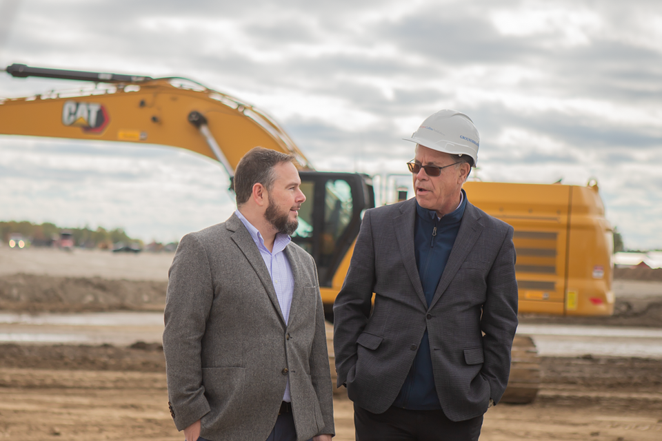 Brownsburg Town Council Member Travis Tschaenn with Indiana Governor Mike Braun