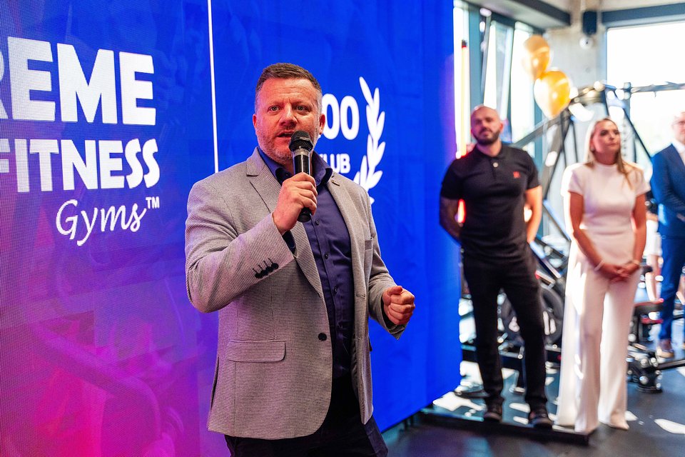 James Cotton, CEO Xtreme Fitness Gyms na otwarciu 200. klubu Xtreme Fitness Gyms