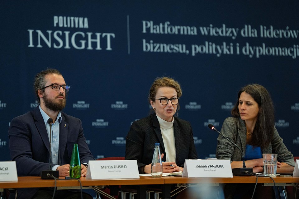 Marcin Dusiło, Industry Programme Lead / Joanna Pandera, President of Forum Energii / Julia Cydejko, Senior analyst in Polityka Insight 