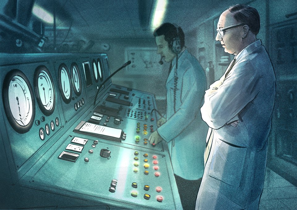 Dr. Albert A. Bühlmann in the Druckkammer at the University Hospital of Zürich in 1978