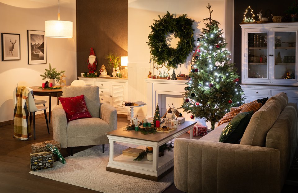 Pełne przepychu świąteczne wnętrze wprawia w dobry nastrój i przywołuje w pamięci sceny z popularnych filmów