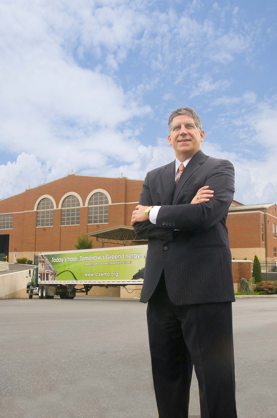 James (Jim) D. Warner, in front of LCSWMA's Transfer Station on Harrisburg Pike