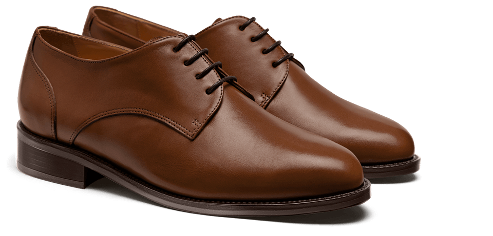 Sumissura Derbyschuhe aus braunem italienischem Kalbsleder