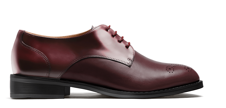 Derby Dress Shoes- Burgundy leather & floral leather