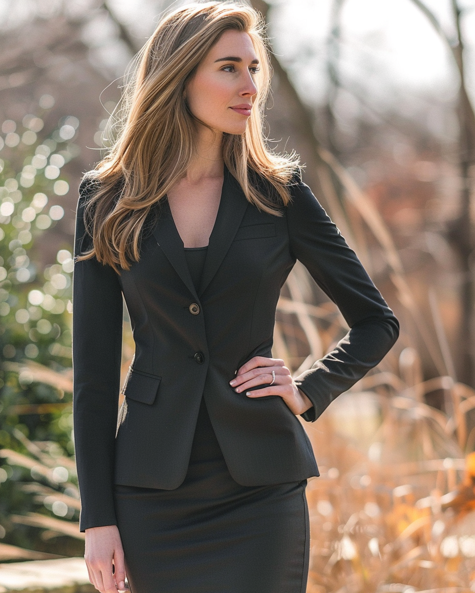 Tailleur con gonna nera. © Sumissura