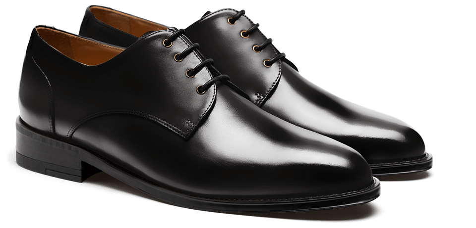 Derby dress shoes in black leather