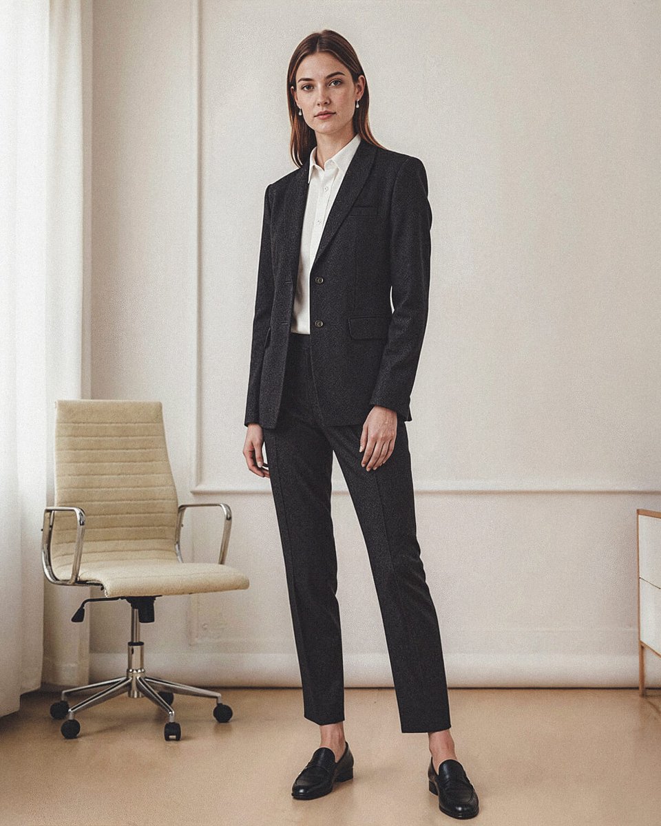 Traje de vestir gris Herringbone con solapa redondéala PVP 289 € Sumissura