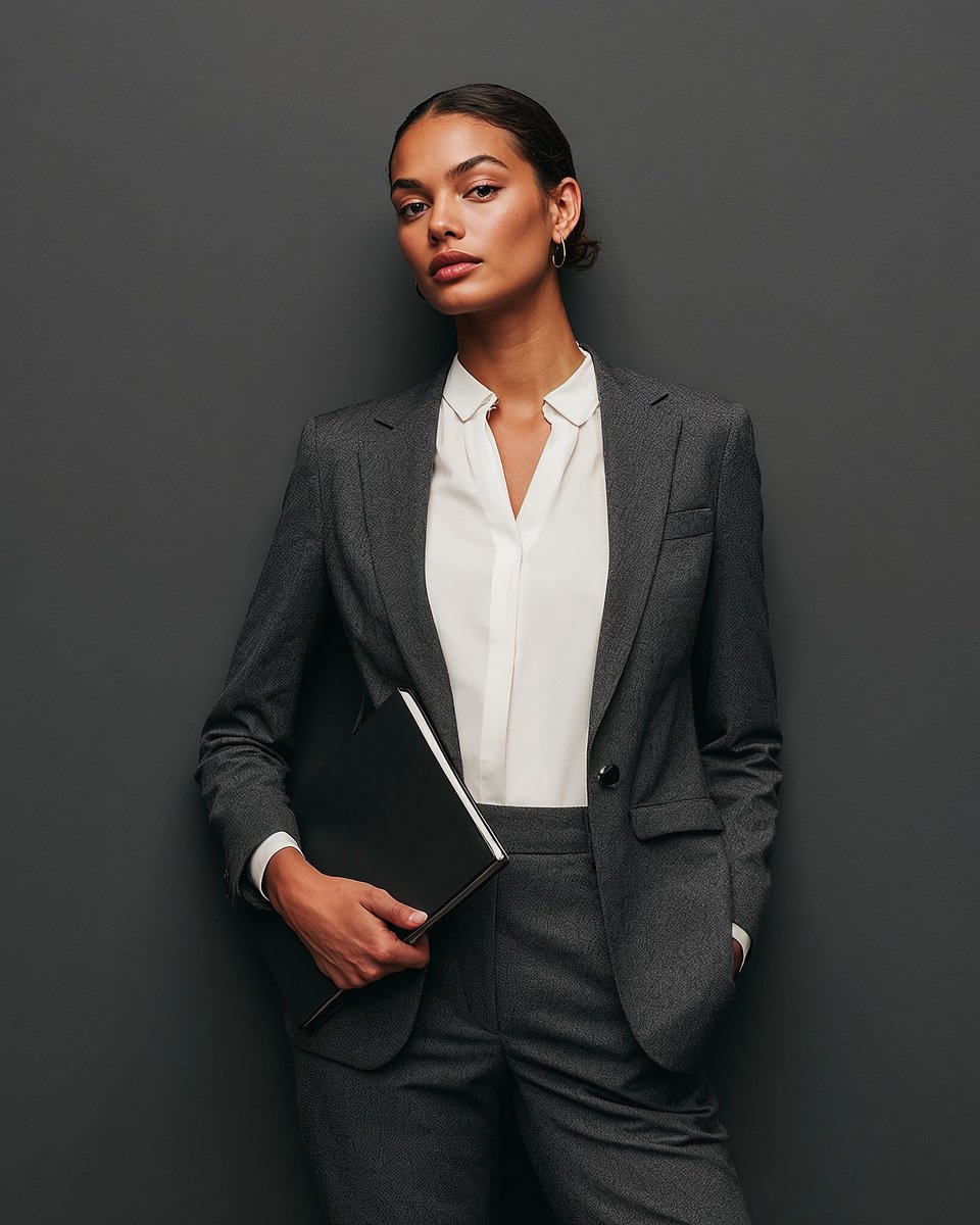 Traje de mujer elástico  gris con solapa en pico PVP 229 € Sumissura