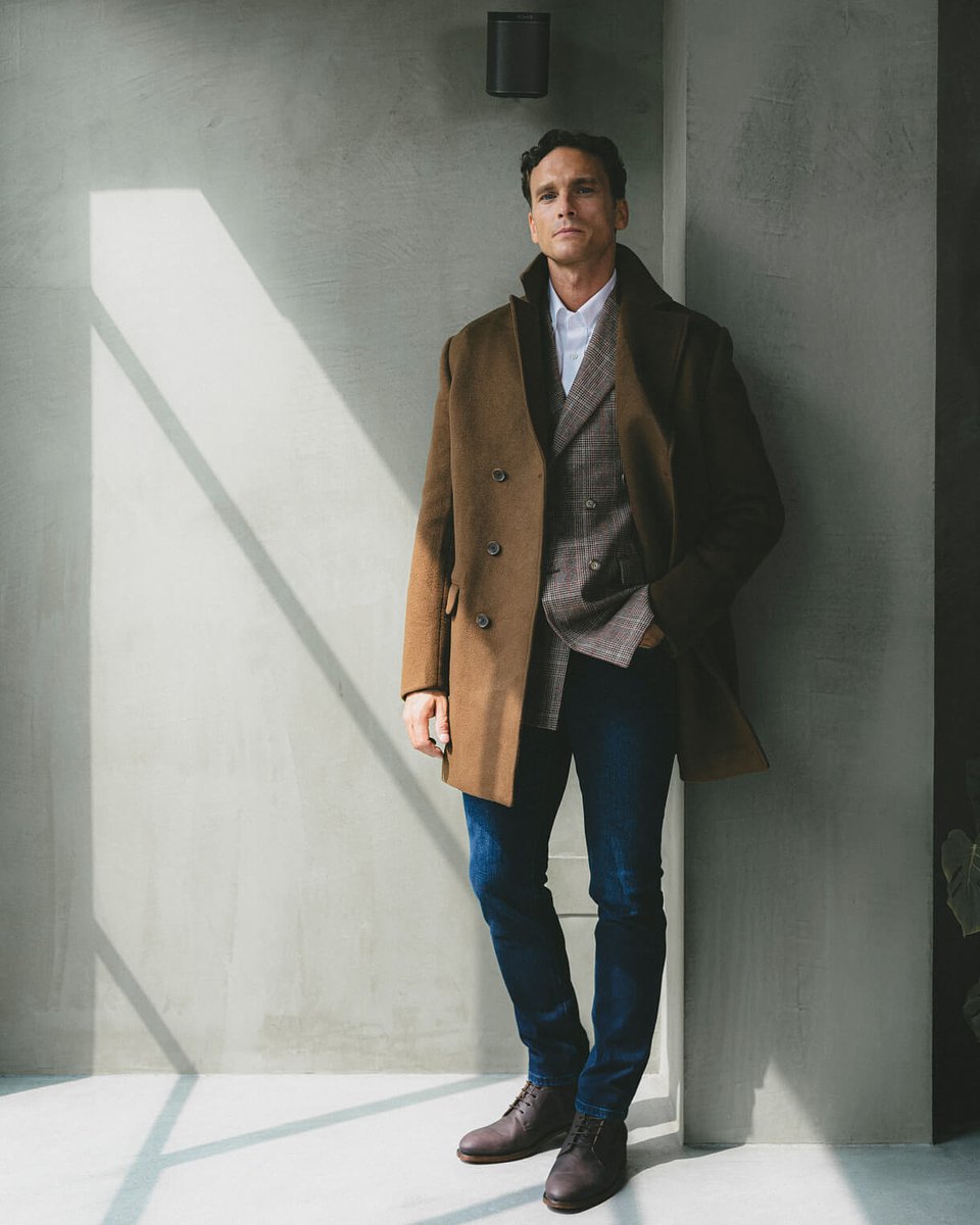 Cashmere Brown short double-breasted coat