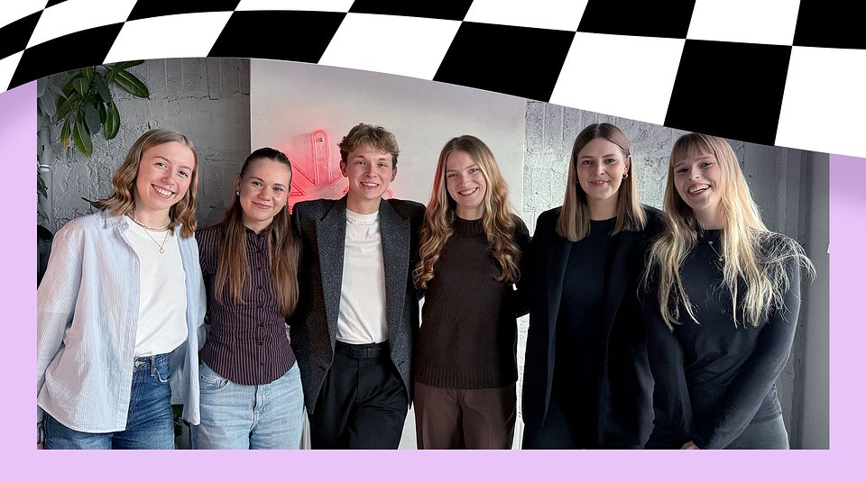 Stażyści Ancy, od lewej: Ania Zuba, Ola Dunal, Dawid Straż, Wiktoria Winnicka, Marta Darowska, Ola Surowiec