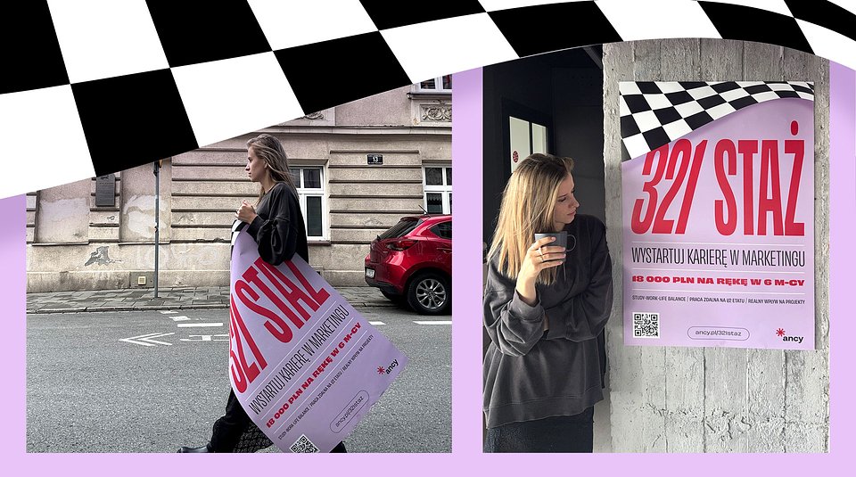 Kampanijny key visual i spontaniczna sesja zdjęciowa, której efekty wykorzystane zostały na stażowym landing page'u