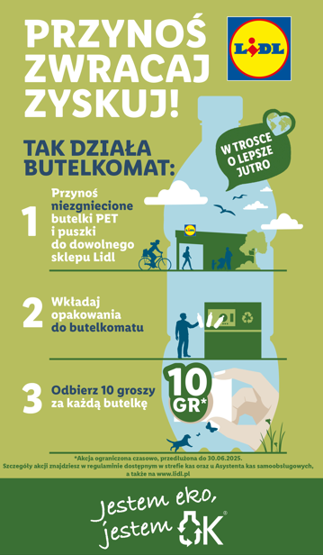 Prawie 9 milionów opakowań trafiło w maju br. do butelkomatów Lidl Polska