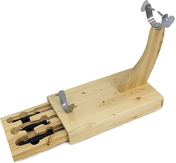 Fackelmann Soporte Jamonero con Cajón Extraíble con cuchillo jamonero, chaira y cuchillo mondador.jpg