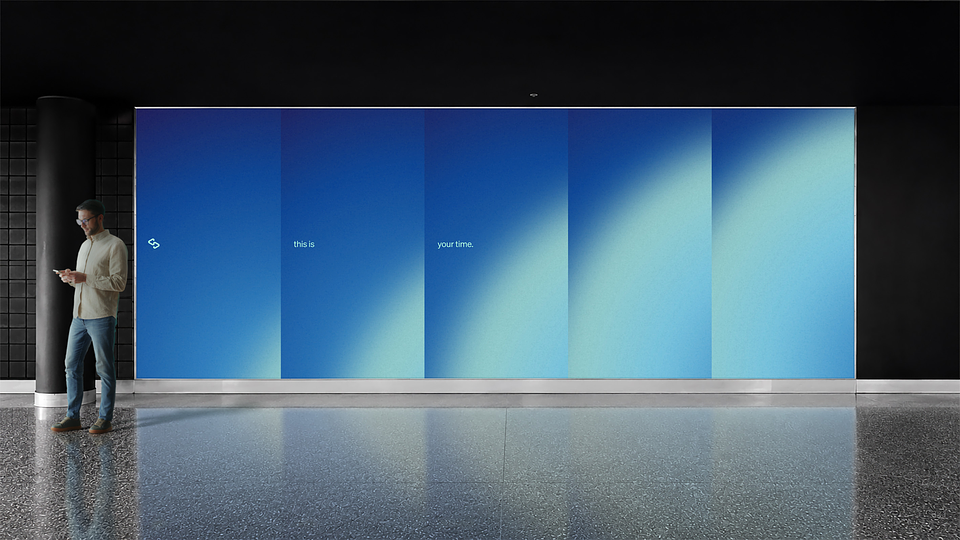 A view of one of the digital gallery walls, designed by BUCK.