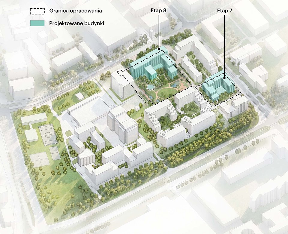 Plan zagospodarowania osiedla Modern Mokotów