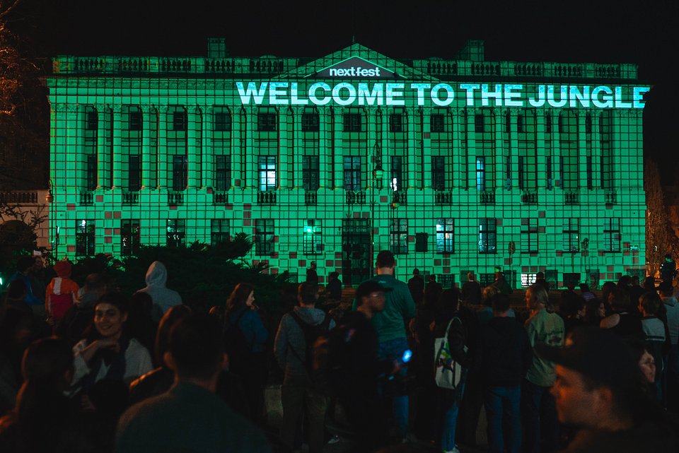 Mapping na Bibliotece Raczyńskich, fot. Daria Klimczuk