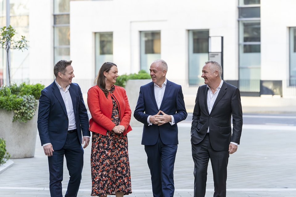 John Bowe, Corporate Finance Partner, Forvis Mazars; Sarah-Jane Larkin, Director General, IVCA; Tom O'Brien, Managing Partner, Forvis Mazars; Bryan Bourke, Chairperson, AirNav Ireland.