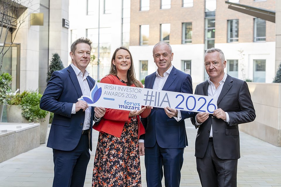 John Bowe, Corporate Finance Partner, Forvis Mazars; Sarah-Jane Larkin, Director General, IVCA; Tom O'Brien, Managing Partner, Forvis Mazars; Bryan Bourke, Chairperson, AirNav Ireland.
