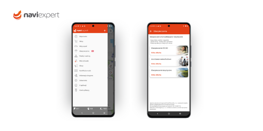 Zakładka "Ubezpieczenia" w NaviExpert