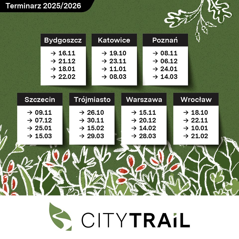 Jeden sezon CITY TRAIL to 28 biegów w 7 lokalizacjach 