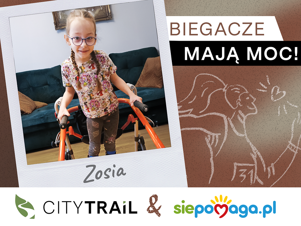 Zosia to kilkulatka, którą wspierają bydgoscy biegacze CITY TRAIL