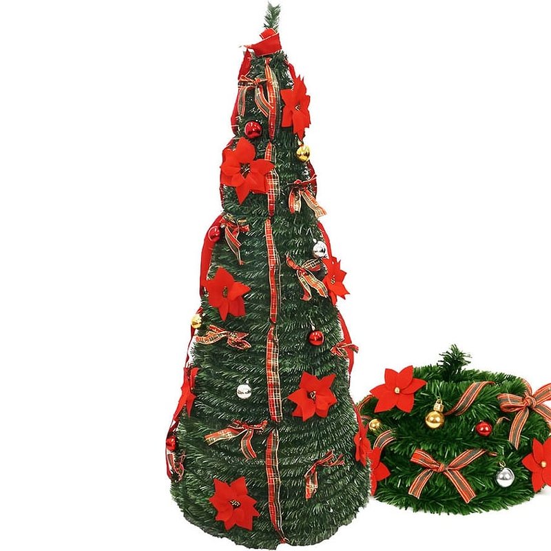 11. Árvore de Natal KLACK POP-UP Verde 210cm com enfeites (Dobrável; Montagem rápida e fácil armazenamento).jpeg