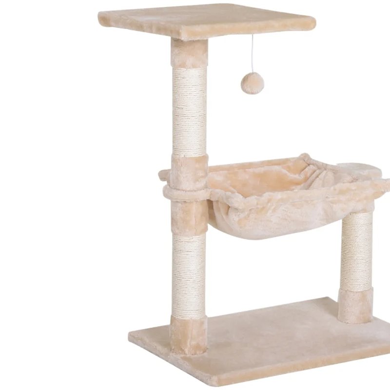 Arranhador para Gatos Aglomerado de Madeira, Pelúcia e Sisal cor Beige 50x36x70 cm PAWHUT.jpg
