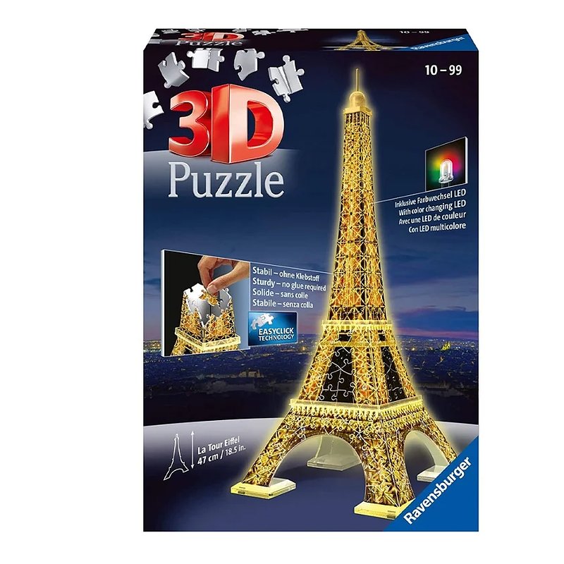 07. Puzzle 3D Torre Eiffel c Luz RAVENSBURGER (Idade Mínima 8 - 108 Peças).jpg