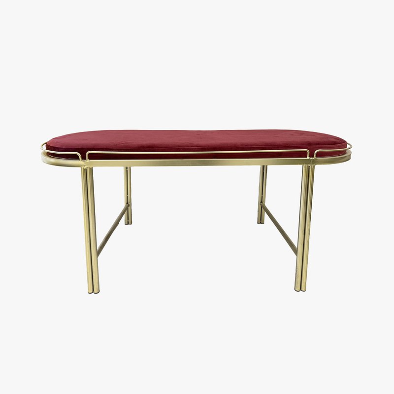 Banqueta de Veludo e Metal Vermelho PVP 89,00€.jpg