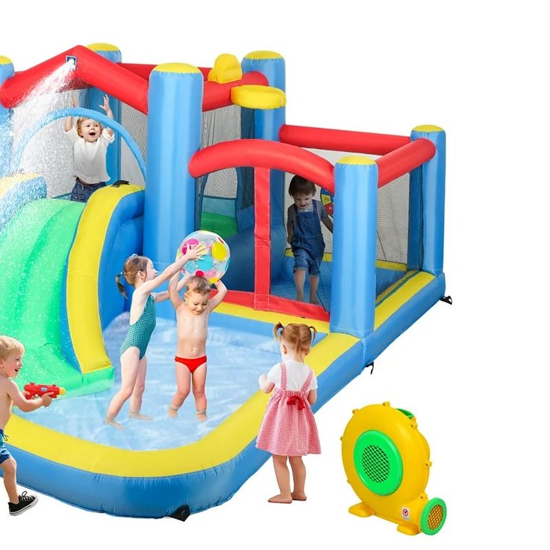 07. Castelo Insuflável Para Crianças Tecido Oxford Cor Multicor 385x290x180 Cm Aiyaplay.jpg