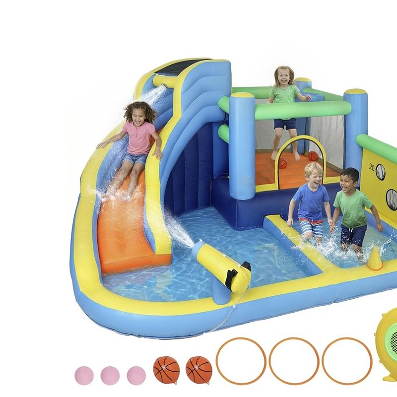 04. Castelo Insuflável Aquático Tecido Oxford 420d, Tecido Oxford 840d Cor Multicolor 350x320x190 Cm Aiyaplay.jpeg