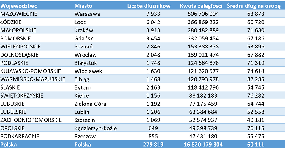 Źródło: Rejestr Dłużników BIG InfoMonitor (dane na koniec czerwca 2026 r.)