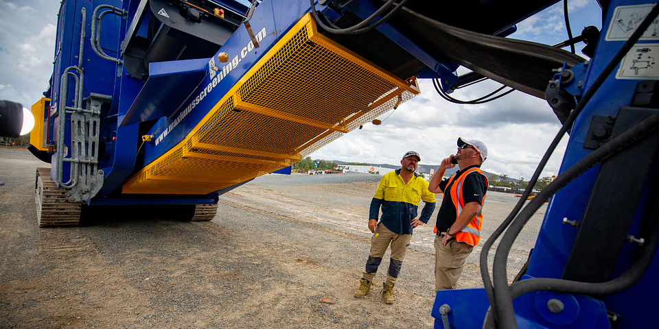 Andrew Chapman inspecting a screen plant