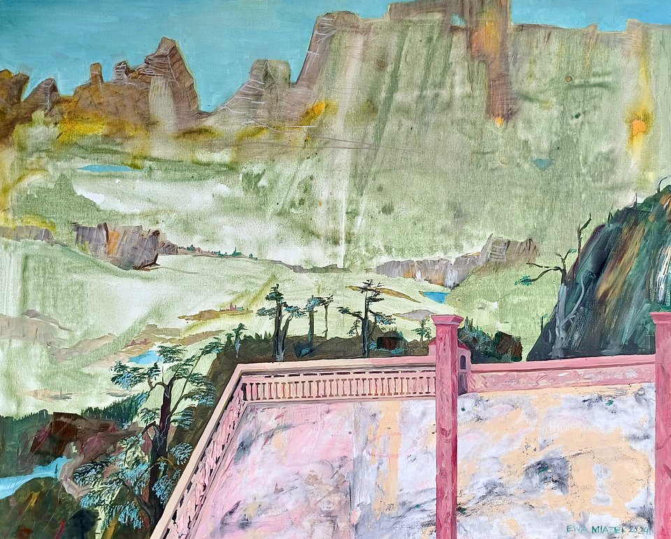 Ewa Miazek, „Taras”, olej na płótnie, 80 x 100 cm, 2024