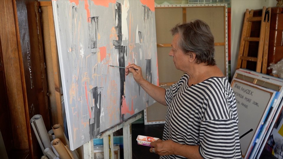 Ewa Miazek, kadr z nagrania z cyklu „Portret Artysty”, fot. Michał Majdak