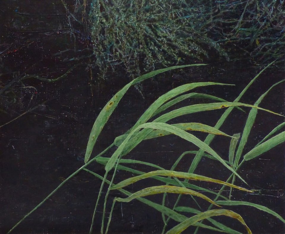 Ireneusz Kojło, „Trawa 35”, 2024, akryl na płótnie, wym. 32,5 x 40 cm