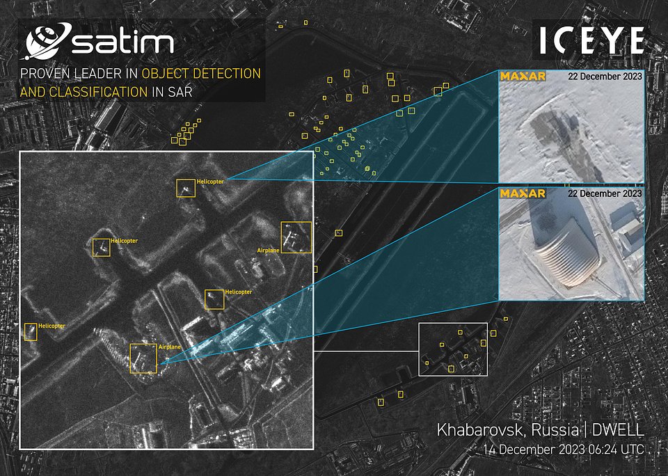 Object detection and classification using ICEYE satellite SAR imagery and Satim's unique AI-based software